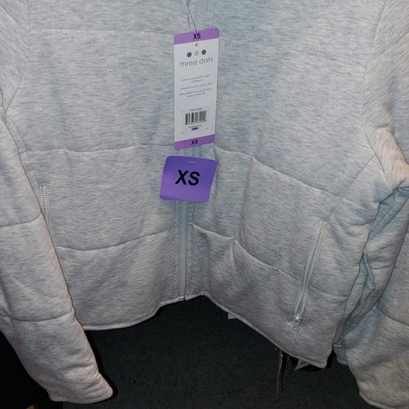 Three Dots Ladies' Quilted Jacket--Gray (Heather Gray) - Picture 9 of 11